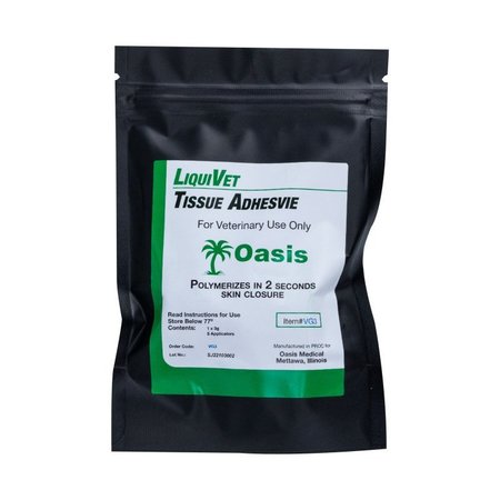 Oasis LiquiVet 2 Second Rapid Tissue Adhesive Glue, 3gr Bottle, 6 Applicators VVG3